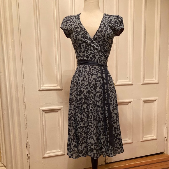 Tocca Blue and Black Midi Dress - Picture 1 of 10
